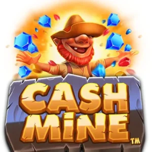 Cash Mine Deluxe slot with happy miner and sparkling gems, promising Canadian players explosive bonus rounds, treasure chests and big jackpot potential.