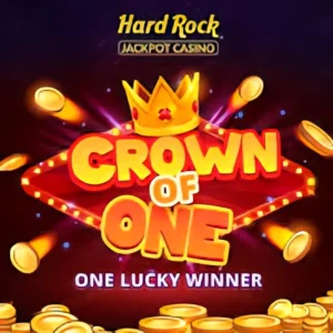Mega Crown Jackpots slot logo with golden crown and raining coins, promoting royal progressive jackpots and high-paying bonus features for Canadian online casino fans.